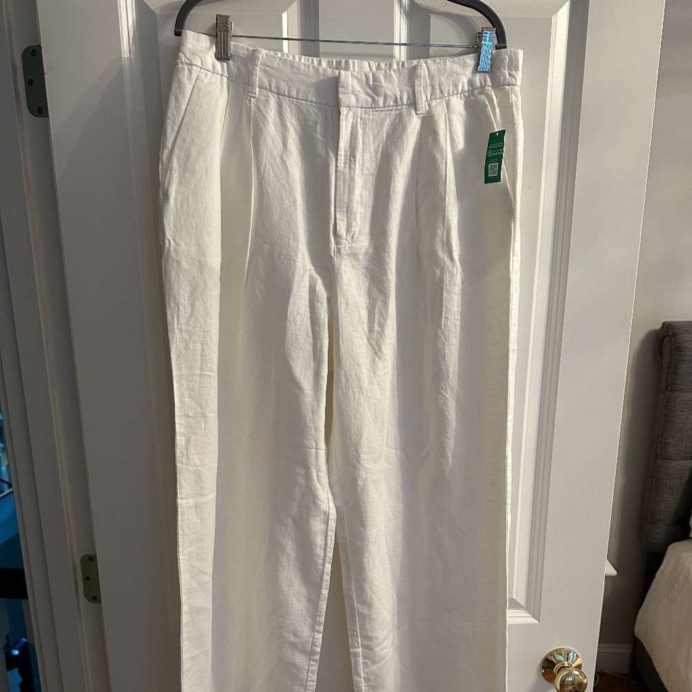 NWT Gap white linen pants